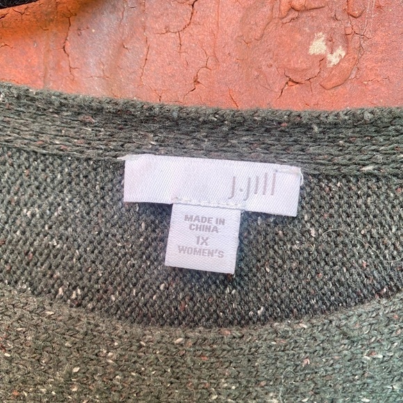 J. Jill Womens 1X Green Marled Sweater - Picture 4 of 8